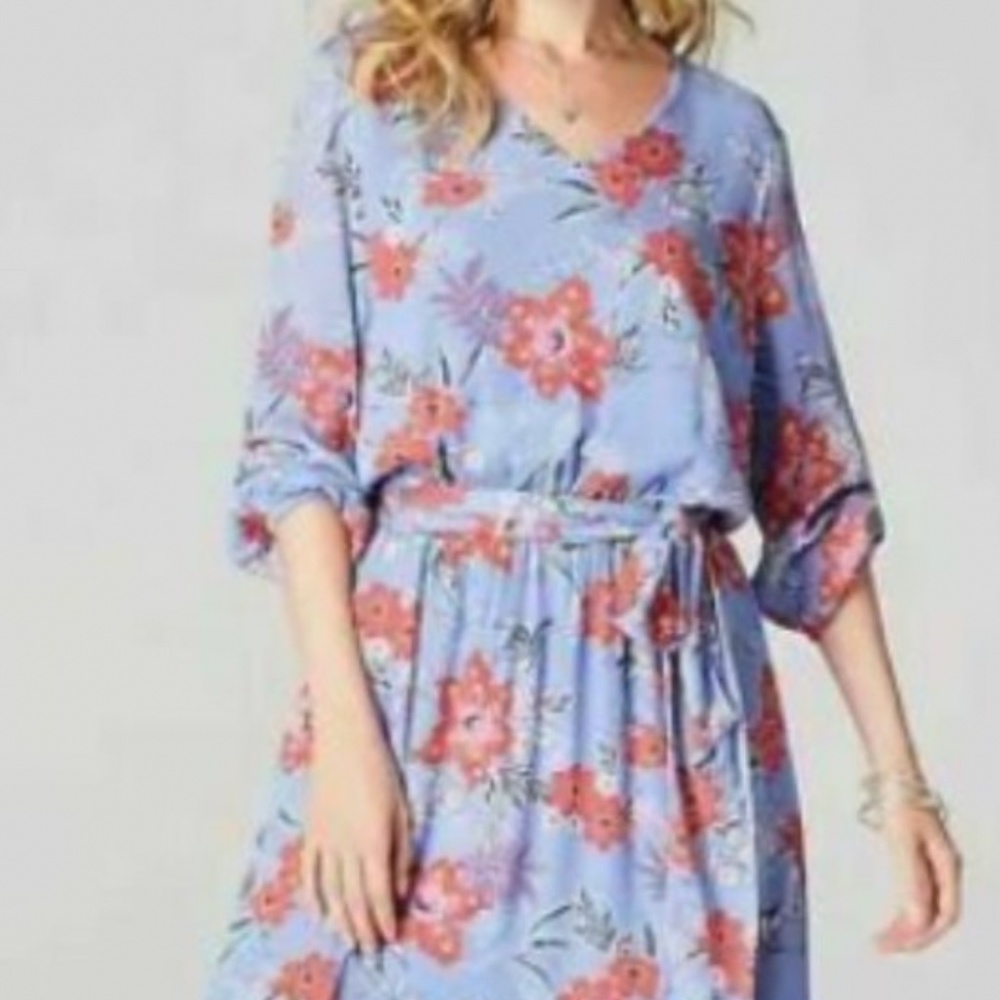J jill  floral spring‎ midi dress. Worn 2x. 139 retail